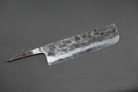 Sumio Kawamura, Nakiri (vegetable knife), 165 mm, Sanmai, Shirogami #1 core, -non-stainless cladding - sharpened.