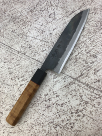 CUSTOM Kagemitsu Amefuri Kurouchi Aogami #1 santoku (universeel mes), 180 mm