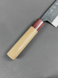 Muneishi Damascus Aogami Santoku (universeel mes), 165 mm -Kuroichi-