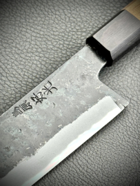 Yosimitu Kajiya Shirogami Kiritsuke Bunka kuroishi (universal knife), 180 mm -with heel-