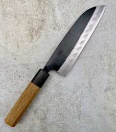 Fukushima 暗い Kurai Kuroichi, Aogami #2, Santoku (Universal knife) 165 mm, oak handle