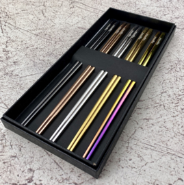 Kagemitsu 金属 Kinzoku Chopstick -set of 5- Stainless steel mix