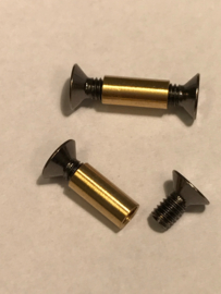 3-piece fastening set - black stainless steel + brass