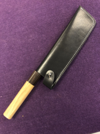 Leather saya (protective cover) for vegetable knives (nakiri) up to 18 cm