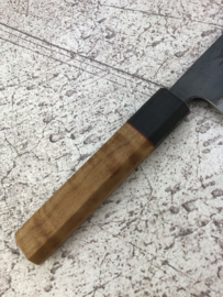 CUSTOM Kagemitsu Amefuri Kurouchi Aogami #1 santoku (universeel mes), 180 mm