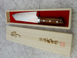 Takeshi Saji Rainbow Damascus Bunka (universeel mes), 170 mm