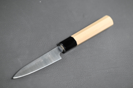 Konosuke HD-2 Wa-Petty (office knife), Octagonal handle, Honoki/Black horn, 120 mm -Saya-