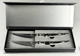 Mitsuboshi Nagomi set 2 steak knives, 90 mm  Black and Black pakkawood handle-