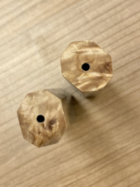 Traditional octagonal Maple burlwood handle - (size M) - black spacer-