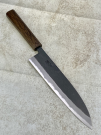 Hinokuni Shirogami #1 Gyuto kuroichi Sanmai, Eik octagonaal -210 mm-