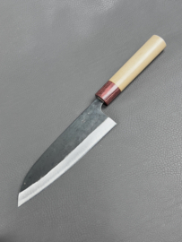 Muneishi Damascus Aogami Santoku (universeel mes), 165 mm -Kuroichi-