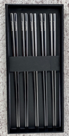 Kagemitsu 金属 Kinzoku  Chopsticks  -set of 5- Stainless steel black