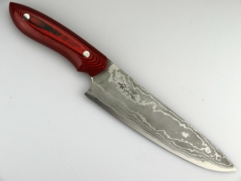 Nomura Gyuto (chefsmes), 180 mm - rood Micarta -