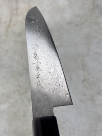 Kikuichi Nickel Warikomi Damascus serie (NWD) Santoku, Pallisander octagonaal heft  -180 mm-