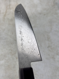 Kikuichi Nickel Warikomi Damascus series (NWD) Santoku,  Rosewood octagonal handle  -180 mm-