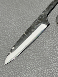 Yosimitu Kajiya Shirogami Mame Outdoor kuroishi (Outdoor knife), 90 mm -with heel-