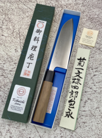 Kikuichi Ginsan #3 Santoku Sanmai, Walnoot octagonaal heft  -165 mm-