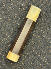 Traditional octagonal Ebony handle - double bolster, White Horn - (size L)