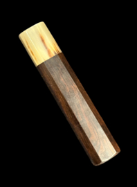 Traditional octagonal Ebony - White Horn - (size L)