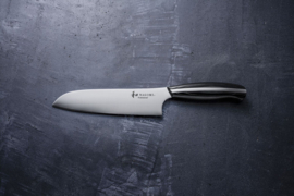 Mitsuboshi Nagomi Professional Santoku (Universal knife), 180 mm -Black pakkawood handle-