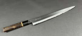 Mutsumi Hinoura Ajikataya SS Polished Sujihiki (Fish knife/sashimi knife), 240 mm - octagonal -