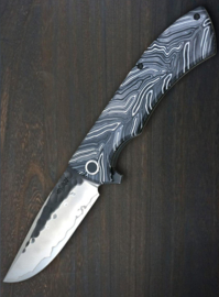 Nigara SG2 Tsuchime Damascus Folding Knife G10 Handle