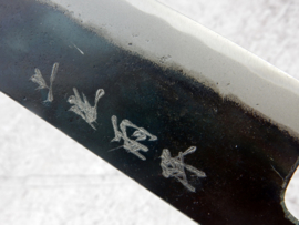 Kagemitsu Amefuri, Gyuto (chefsmes), 180 mm, Sanmai, Aogami #1 kern, -non-stainless cladding - geslepen.
