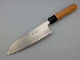 Ikeda Aogami Super damascus Santoku (universeel mes), 170 mm