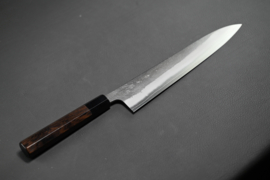 Konosuke Sanjo SKD Nashiji gyuto (chef's knife), 240 mm, Ebony/Black horn, -saya-