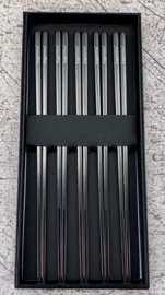 Kagemitsu 金属 Kinzoku  Chopsticks  -set of 5- Stainless steel black