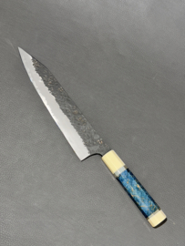 Kanetaka Hamono kiritsuke Gyuto Sanmai, Warrelnoest en Corian octagonaal heft  -240 mm-