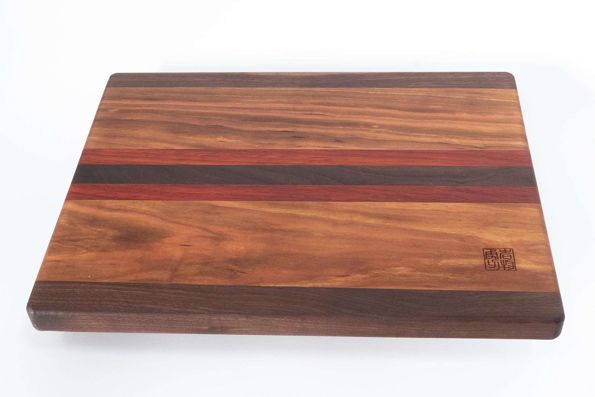 Unique cutting board (handmade), Walnut, cherry, redheart