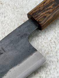 CUSTOM Kagemitsu Amefuri Kurouchi Aogami #1 santoku (universeel mes), 180 mm