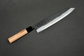 Hinokuni Shirogami #1 Gyuto (Chefsmes) kuroichi Sanmai, Kersenhout, -240 mm-