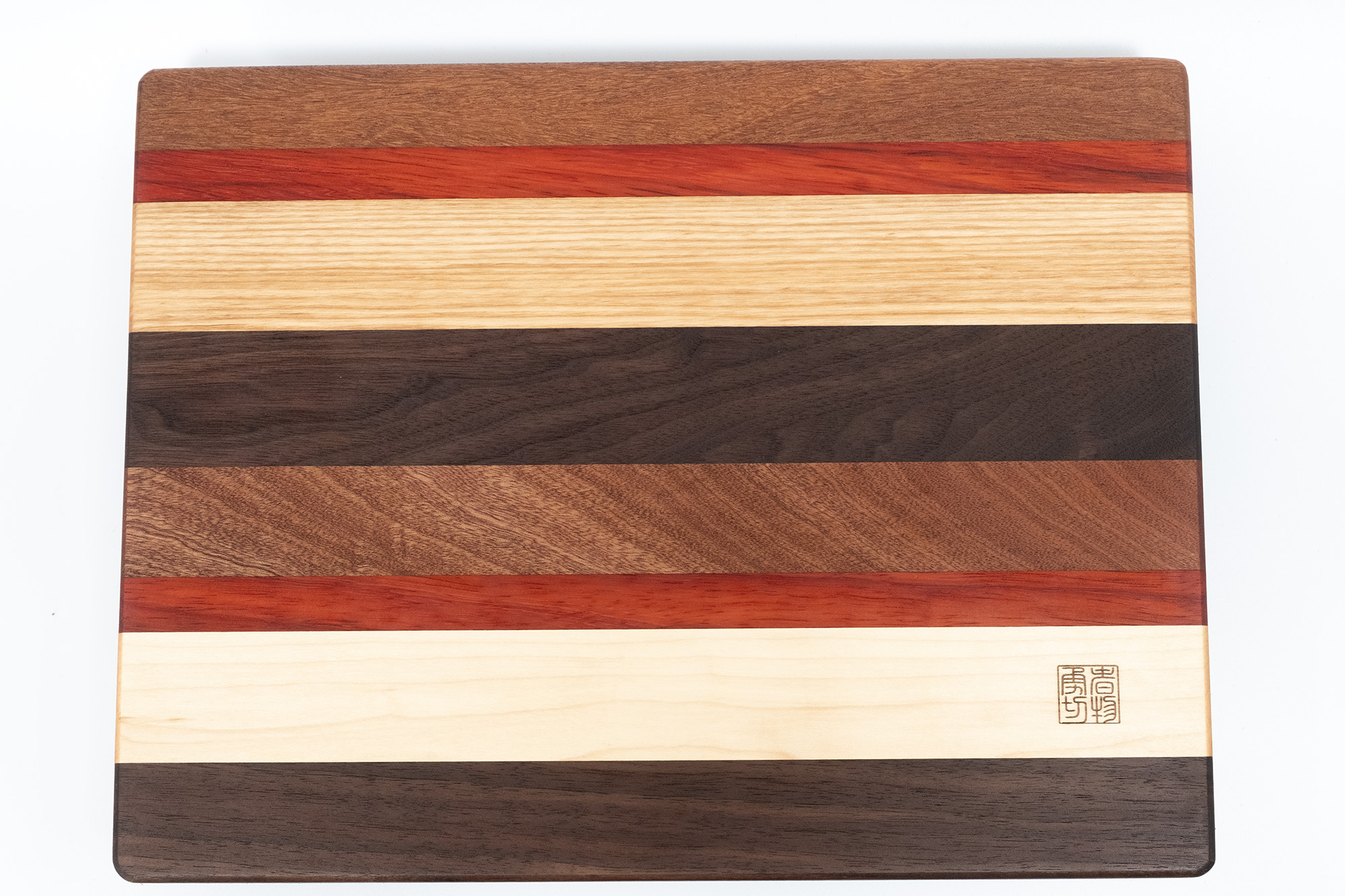 Unique cutting board (handmade), Walnut, maple, ash, padouk, mahogany