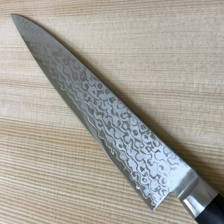 Kagemitsu Enodake 可愛岳, AUS8 Damascus, Petty (office knife) 135 mm, Western handle