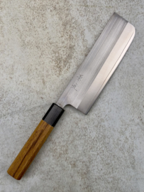 Fukushima 耐久性 Taikyū-sei, SRS13 stainless, Nakiri (Vegetable knife), 165mm, Oak handle