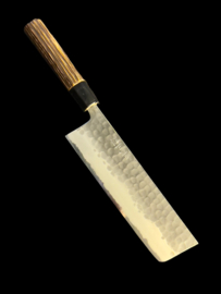 Chozaburo x Wakui Kuroichi Hammered Nakiri (vegetable knife), 165 mm