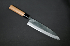 Hinokuni Shirogami #1 Santoku kuroichi Sanmai, Kersenhout, -210 mm-