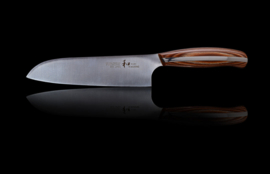 Mitsuboshi Nagomi Santoku (Chef's knife), 180 mm -brown pakkawood handle-