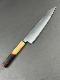 Kagemitsu Tetsukage kogashi ōku 鉄影, kiritsuke gyuto 210 mm (chef's knife), Aogami #2 - Burned oak handle -