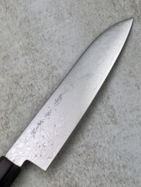 Kikuichi Nickel Warikomi Damascus serie (NWD) Santoku, Pallisander octagonaal heft  -180 mm-