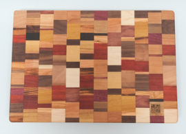 Unique cutting board (handmade), longitudinally glued from various types of wood, Chaos pattern