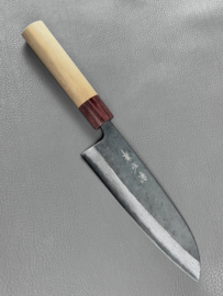 Muneishi Damascus Aogami Santoku (universeel mes), 165 mm -Kuroichi-