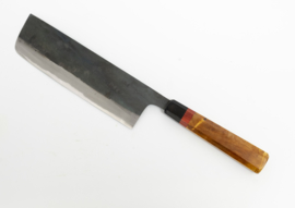 CUSTOM Kagemitsu Amefuri Kurouchi Aogami #1 nakiri  (Vegetable knife ), 180  mm