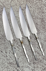 Set of 4, Seikaku 中国語  Chūgokugo steak knives 125 mm, Damascus VG-10 core -sharpened-