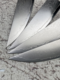 Set of 4, Seikaku 中国語  Chūgokugo steak knives 125 mm, Damascus VG-10 core -sharpened-