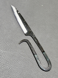 Yosimitu Kajiya Shirogami Mame Outdoor kuroishi (Outdoor knife), 90 mm -with heel-