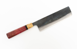 CUSTOM Kagemitsu Amefuri Kurouchi Aogami nakiri ( vegetable knife), 180  mm