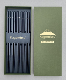 Kagemitsu Igarashi Aziatische eetstokjes -set van 5- zwart composiet